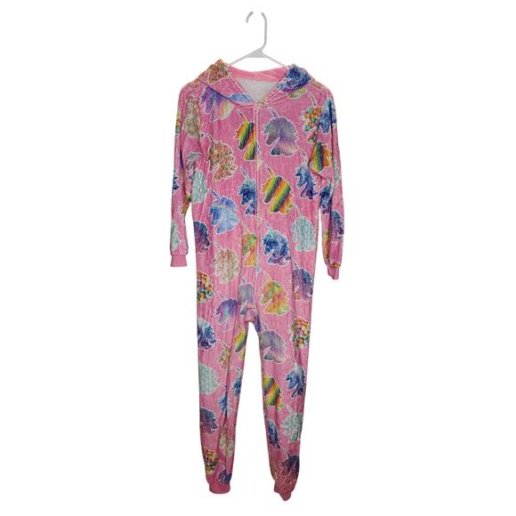Children’s Place Pink Unicorn Fleece One Piece XL 14 - Picture 1 of 4